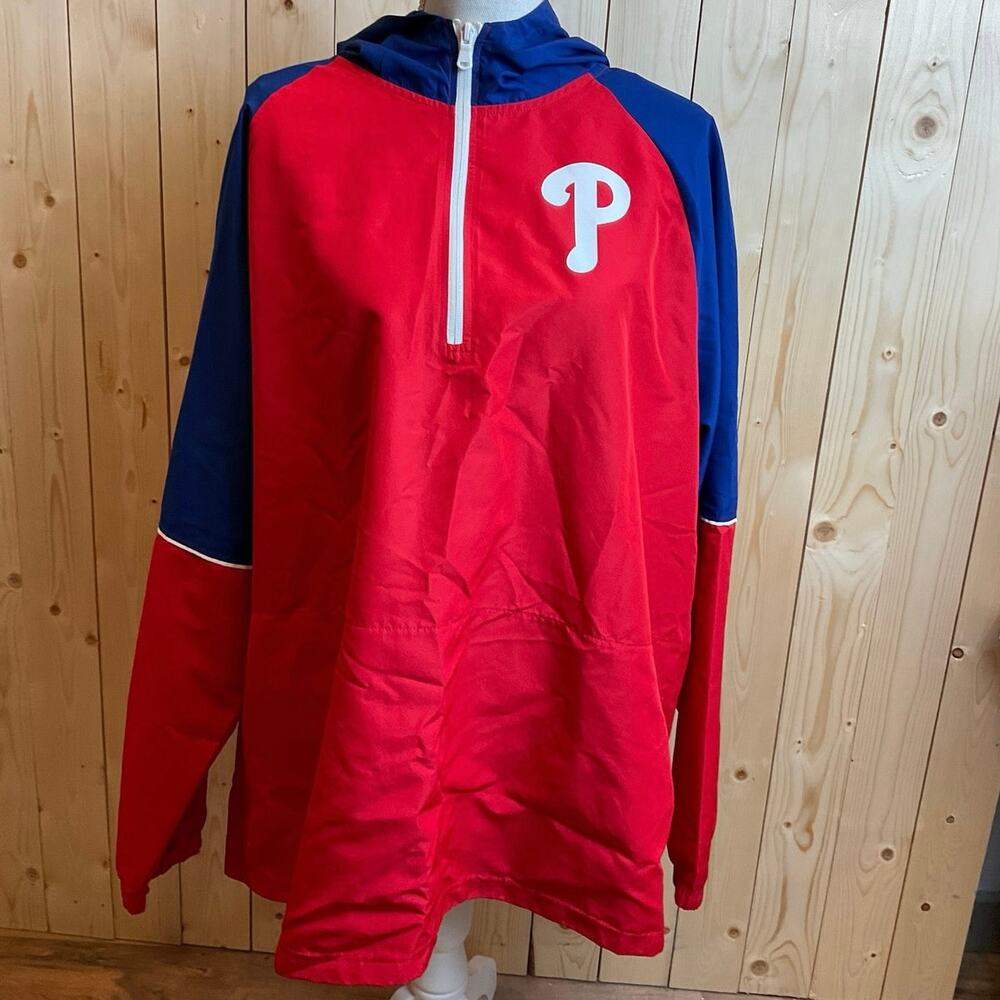 Philadelphia Phillies Men's Windbreaker Jacket, Navy Blue and Red - Size 2XL - Picture 4 of 9